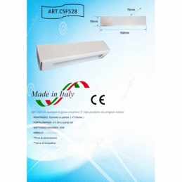 applique lampada biemissione rettangolare a parete in gesso ceramico verniciabile csf528