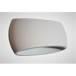 plafoniera applique lampada led a parete biemissione in gesso ceramico csf550