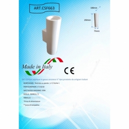 applique cilindrica plafoniera lampada biemissione led in gesso ceramico csf663