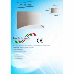 applique plafoniera lampada led biemissione moderna in gesso ceramico csf720