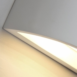 applique plafoniera lampada led biemissione moderna in gesso ceramico csf720