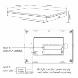 Mi Light Controller Parete Touch Compatibile Scatola 503 M4 RGB+CCT 4 Zone 2365