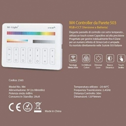 Mi Light Controller Parete Touch Compatibile Scatola 503 M4 RGB+CCT 4 Zone 2365