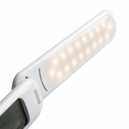 lampada da tavolo led multifunzione bianca 7w dimmerabile con Calendario Temperatura Orologio kanlux 26491