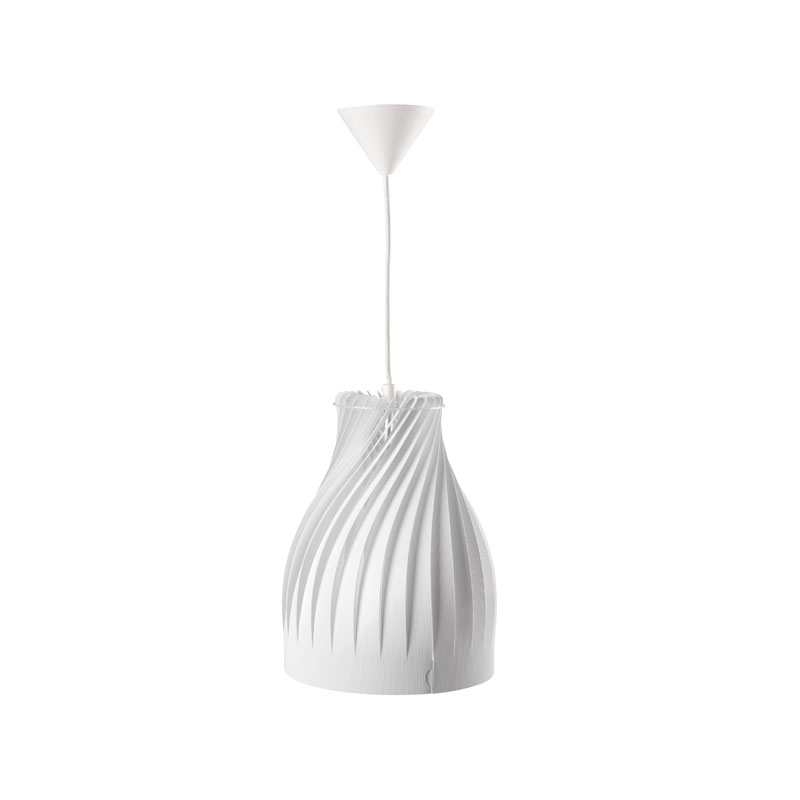 lampada a sospensione drappeggiata bianca design arredo cordes kanlux 25530