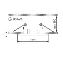 Kanlux Porta Faretto da Incasso Fisso Nero Opaco F.60mm VIDI CTC-5514-B