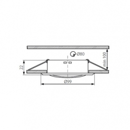 portafaretto da incasso orientabile nero satinato rotondo kanlux 26796 gu10 mr16