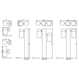 applique cilindrica tubolare in metallo da giardino parete biemissione kanlux 19121