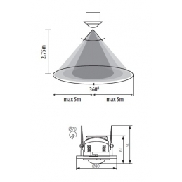 kanlux  sensore di movimento da incasso merge adj-o 23451