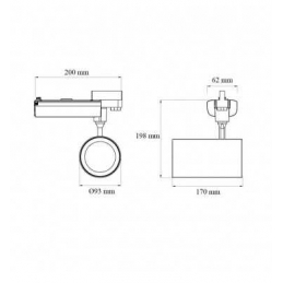 faretto binario trifase lk 30w bianco 3000k luce calda 3000