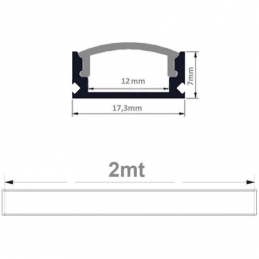 profilo in alluminio cc-32 2 metri cover opaca 1967