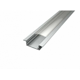 profilo in alluminio da incasso cc31 2 metri cover trasparente 2109