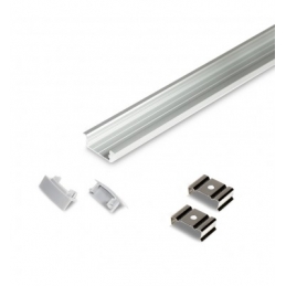 profilo in alluminio da incasso cc31 2 metri cover trasparente 2109