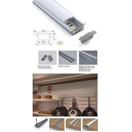 profilo in alluminio da incasso cc31 2 metri cover opaca 2108