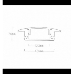 profilo in alluminio da incasso cc31 2 metri cover opaca 2108