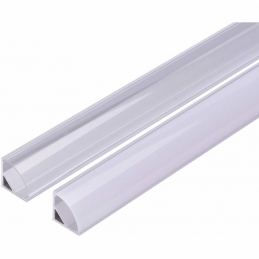 profilo in alluminio angolare 1616 curvato 2 metri cover trasparente 2161