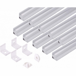 profilo in alluminio angolare 1616 curvato 2 metri cover trasparente 2161