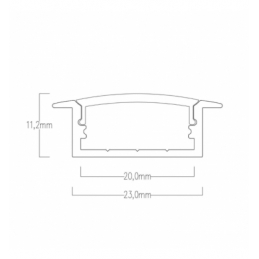 profilo in alluminio da incasso cc31 largo cover opaca 2447