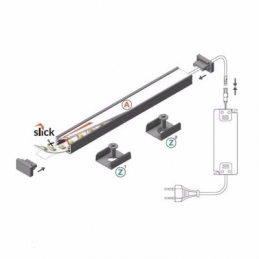 profilo in alluminio slim8 2 metri nero cover opaca 5857