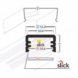 profilo in alluminio slim8 2 metri nero cover opaca 5857
