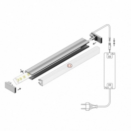 profilo in alluminio h18 c1  2metri anodizzato cover opaco 2942