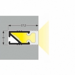 profilo in alluminio h18 c1  2metri anodizzato cover opaco 2942