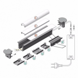 profilo in alluminio deep10 b/u anodizzato 1 metro opaco 5853