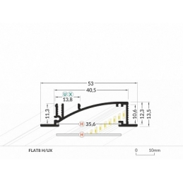 profilo in alluminio flat8 h/u anodizzato 2metri opaco 2560
