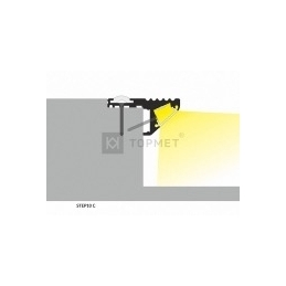 profilo in alluminio step10 c nero 1metro scala  opaco 5848