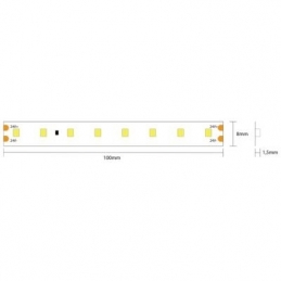 strip led 400 smd 2835 h.e. 30w  ra80  24v  ip20  6000k luce fredda  2606