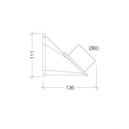 mareco accessorio braccio inclinato per montaggio diretto a parete o palo quadro 60x60mm MAO1000150N