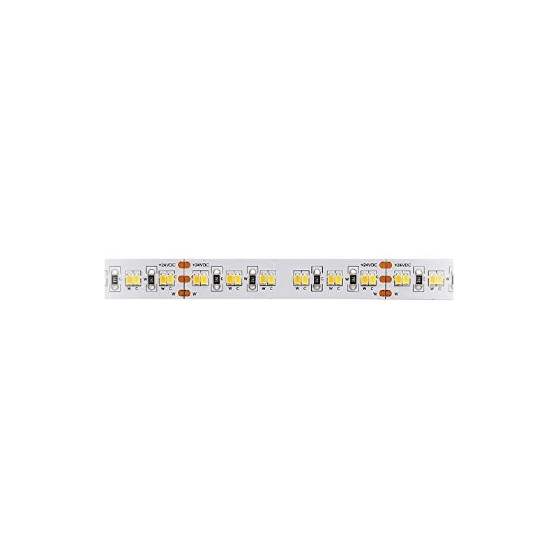 Strip led serie cct 90w luce variabile da 2700k a 6000k cri90 18w a metro  24v ip20 pcb 10mm bobina da 1200 smd 2216  2543
