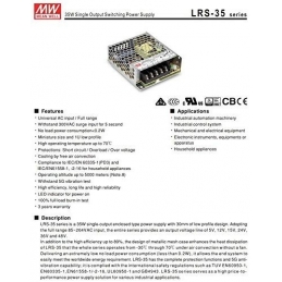 alimentatore mean well  lrs 35 24 potenza max 36w dc 12v ip20 trasformatore per led 1989