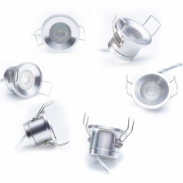 puntiluce 1w rotondo silver d.32 130lm 30d 12v 6000k luce fredda mini plug  2736