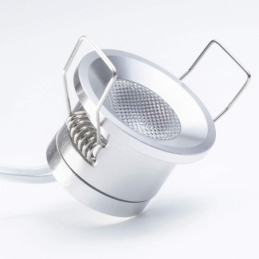 puntiluce 1w rotondo silver d.32 130lm 30d 12v 3000k luce calda mini plug 2338