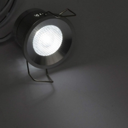 puntiluce 1w rotondo silver d.32 130lm 30d 12v 3000k luce calda mini plug 2338