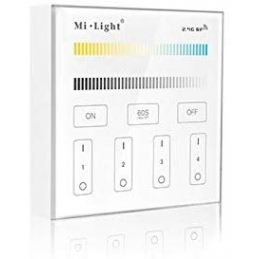 controller dimmer da parete wifi 2.4ghz per lampade led mi light cct gradi kelvin variabile  milight smart panel b2 4 zone 2204
