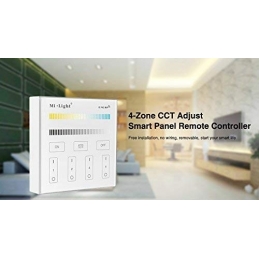 controller dimmer da parete wifi 2.4ghz per lampade led mi light cct gradi kelvin variabile  milight smart panel b2 4 zone 2204