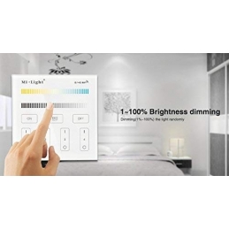controller dimmer da parete wifi 2.4ghz per lampade led mi light cct gradi kelvin variabile  milight smart panel b2 4 zone 2204