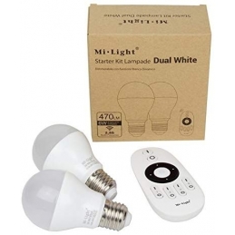 milight starter kit 2 lampadine e27 6w cct bianco dinamico e telecomando wifi 2.4ghz mi light  2554
