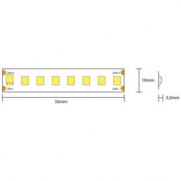 strip led serie h e 130w luce naturale  striscia led ultra luminosa 23.9w al metro 24v ip65 pcb 10mm bobina da 800 smd 2835 2846