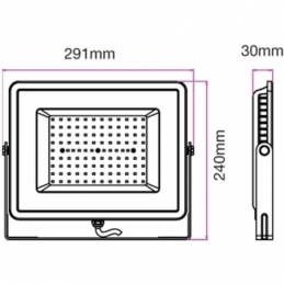 v tac faro led vt 100 superslim chip samsung 100w ip65 luce fredda 6400k sku 417