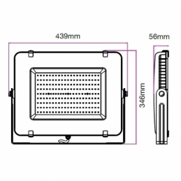 v tac faro led  smd vt 200 superslim chip samsung 200w ip65 luce fredda nero 6400k sku 419