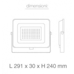 v tac faro led smd vt 100 ultrasottile chip samsung 100w ip65 luce calda colore nero 3000k sku 412