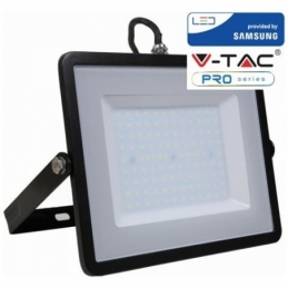 v tac faro led smd vt 100 ultrasottile chip samsung 100w ip65 luce calda colore nero 4000k sku 413