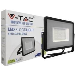 v tac faro led smd vt 50 ultrasottile chip samsung 50w ip65 luce fredda colore nero 6400k sku 408