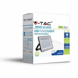 v tac faro led smd vt 150 ultrasottile chip samsung 150w ip65 luce calda colore nero 3000k sku 475