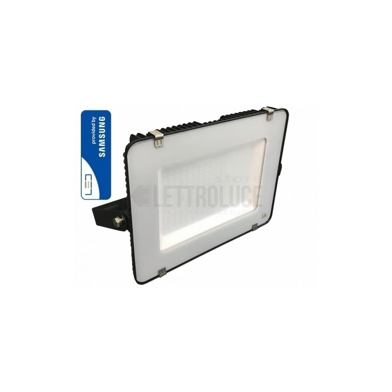 v tac pro vt 300 faro led smd chip samsung ultrasottile 300w colore nero luce naturale 4000k ip65 sku 422