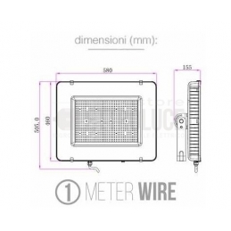 v tac pro vt 405 faro led smd 400w ip65 hing lumes ultrasottile chip samsung colore nero luce fredda 6400k sku 965