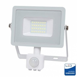 v tac faro led vt 20 s superslim chip samsung 20w ip65 luce fredda  6400k con sensore di movimento e creuscolare sku 450